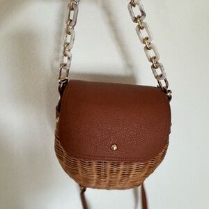 Brown Woven Crossbody Bag